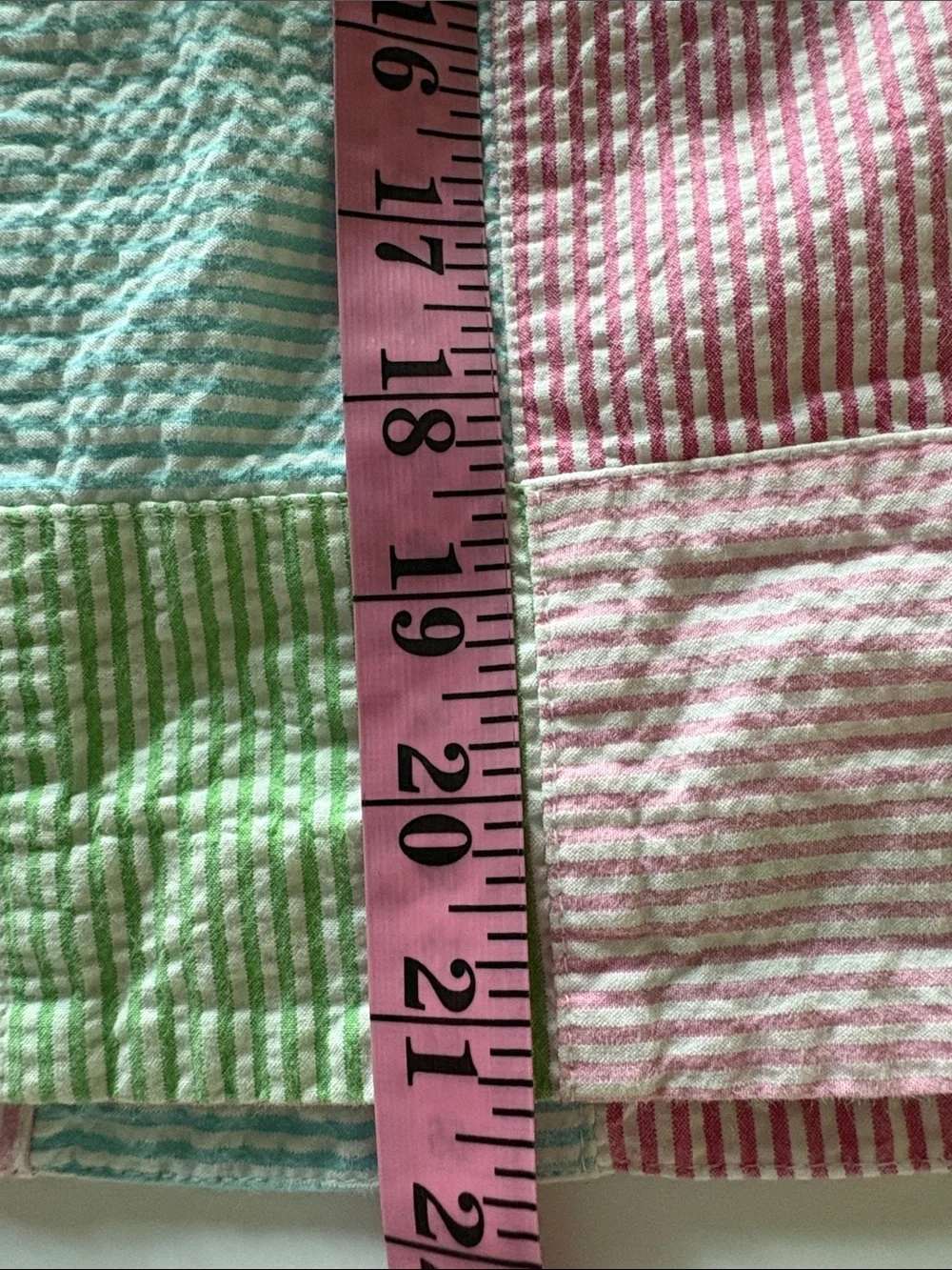 Talbots Pastel Patchwork Striped Seersucker Skirt Size 22W
